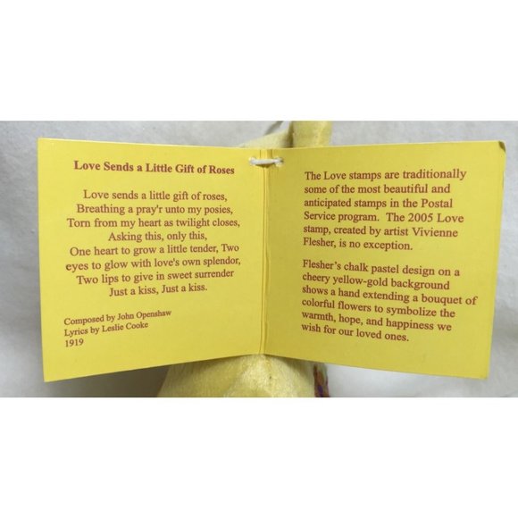 USPS Love Bouquet Stamp Bear Bean Plush Heart NEW - Picture 9 of 10